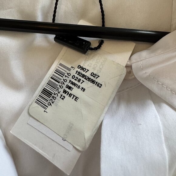 Milly Stretch Poplin Peplum Top in White - Picture 8 of 10